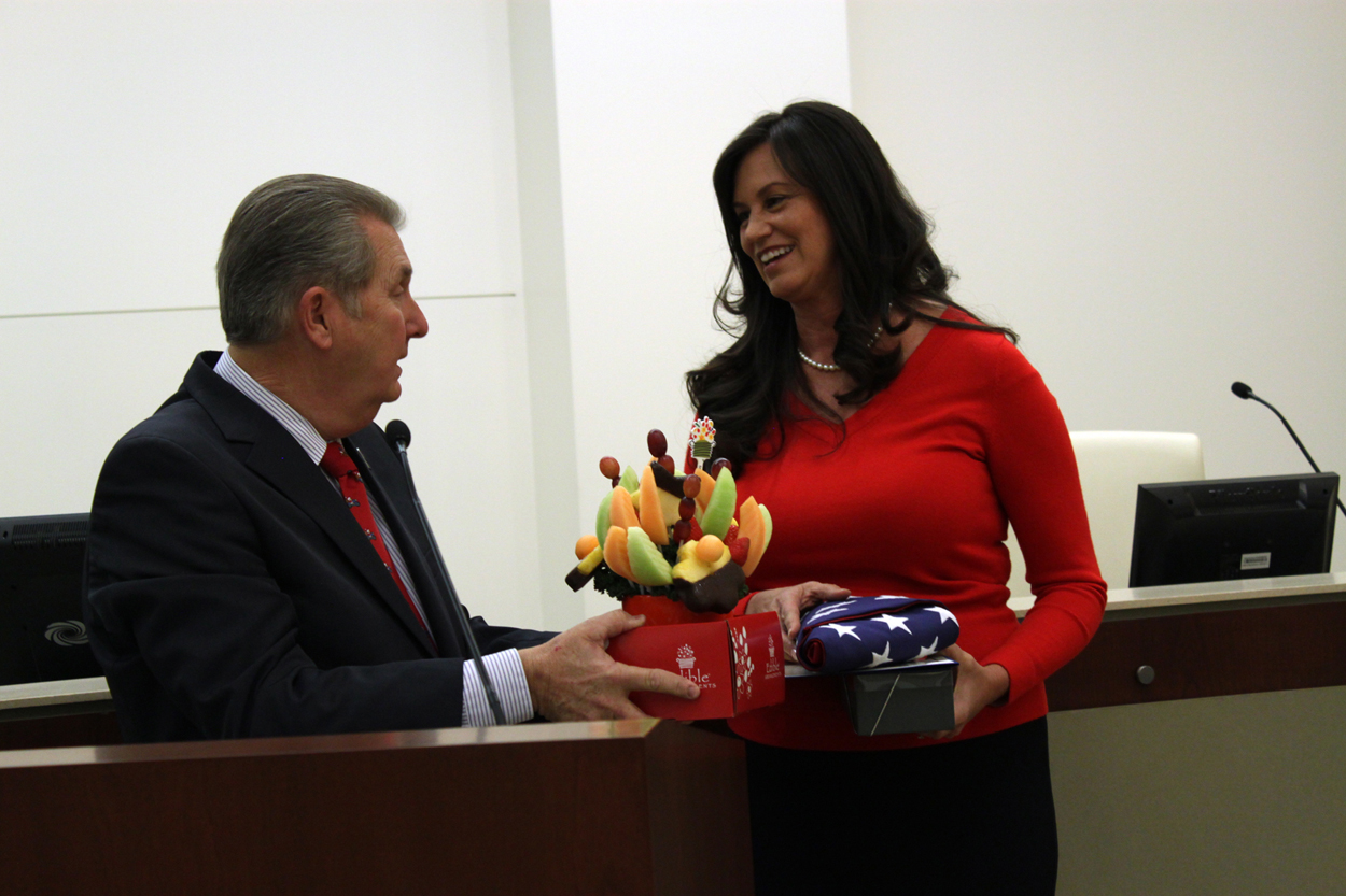 Gavel to outgoing Mayor Cynthia Moran